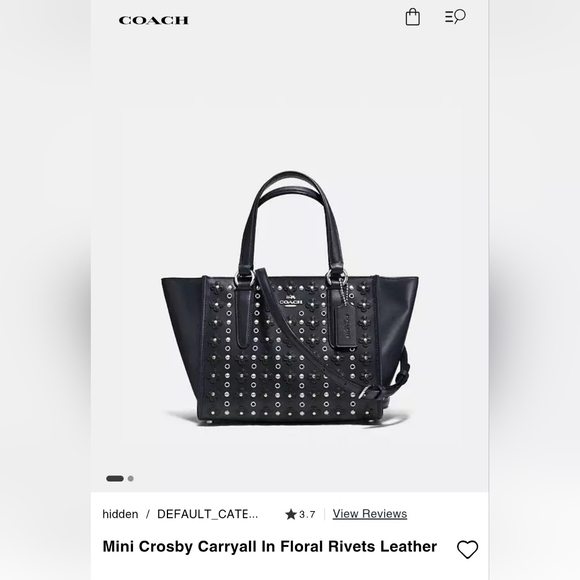 Coach Crosby w/ floral rivets Satchel Black/dk Gray GUC - Picture 16 of 16